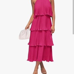 Elegant Pink Tiered Dress